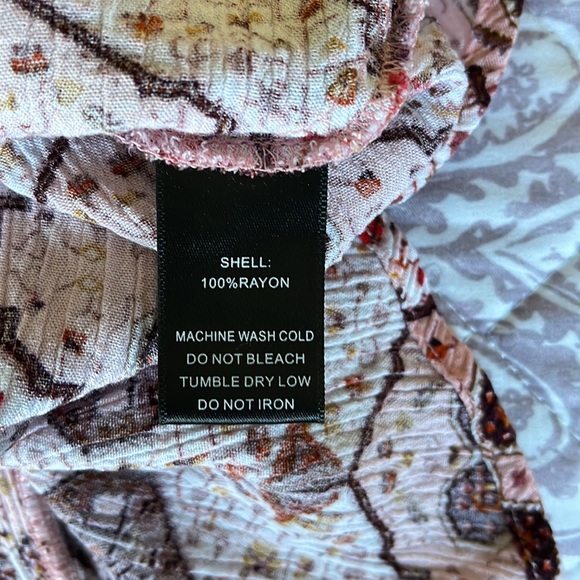 LuLu's Pink, Brown & White Sleeveless Gauze Dress Size S - Picture 5 of 5